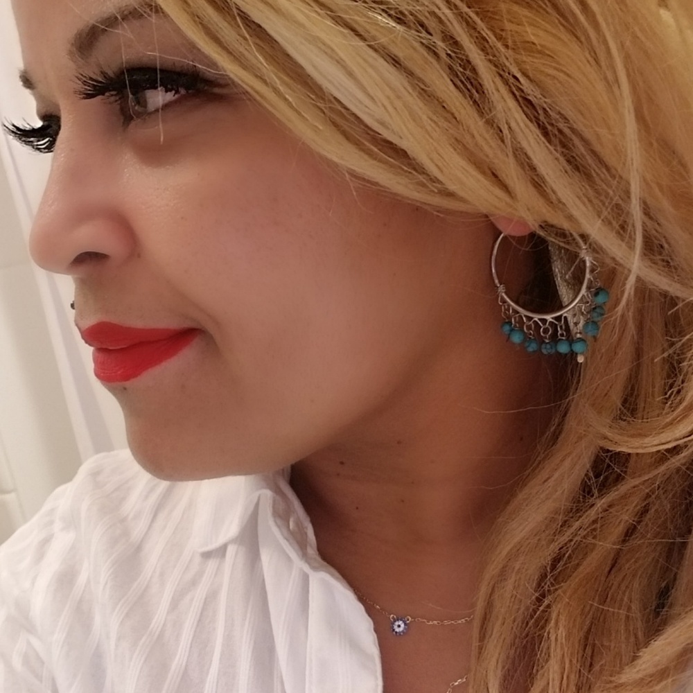 Silver and Turquoise dangling earrings